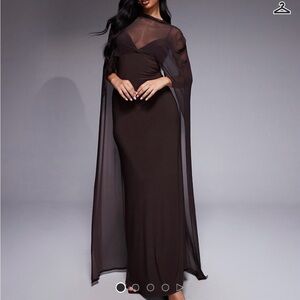 Brown ASOS cape dress
